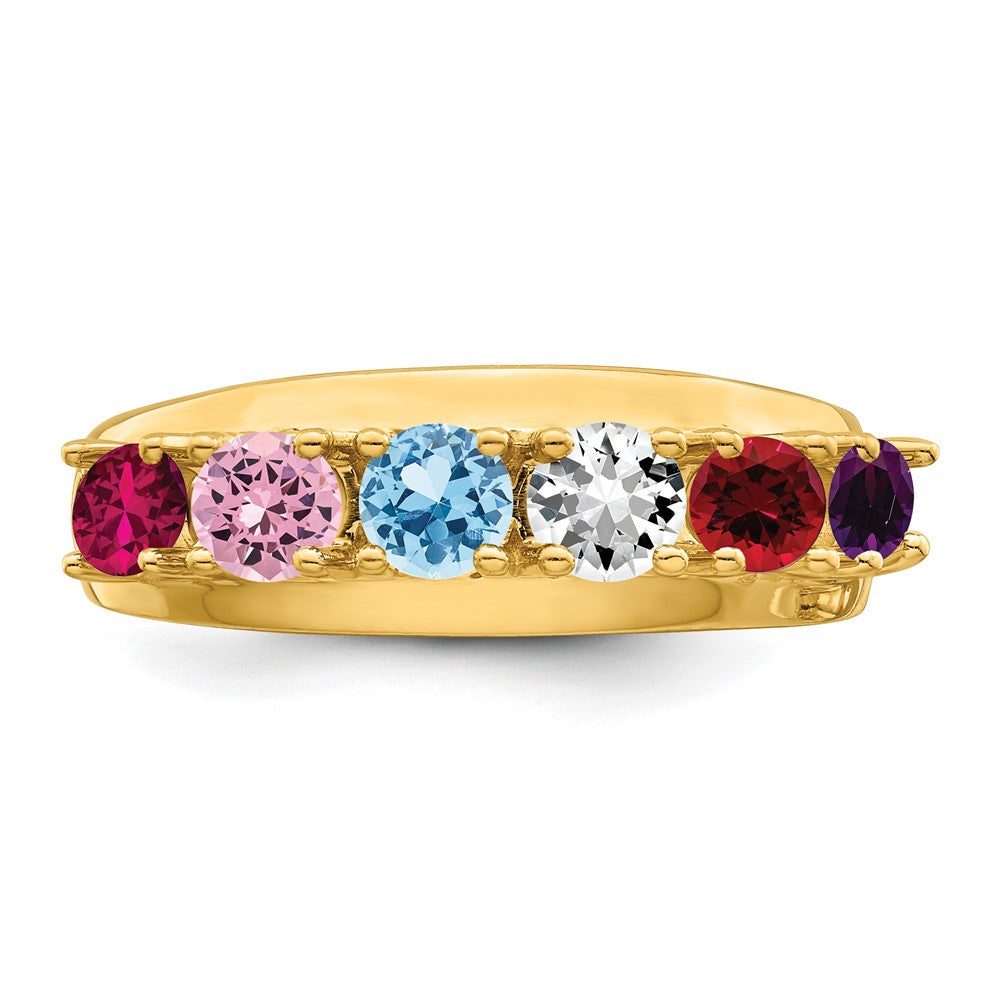 14k Genuine 6 Stone Mother's Ring