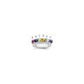 14k White Gold Synthetic Family Jewelry Ring