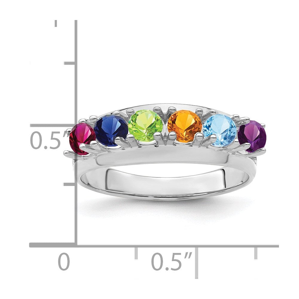 14k White Gold Family Jewelry Ring