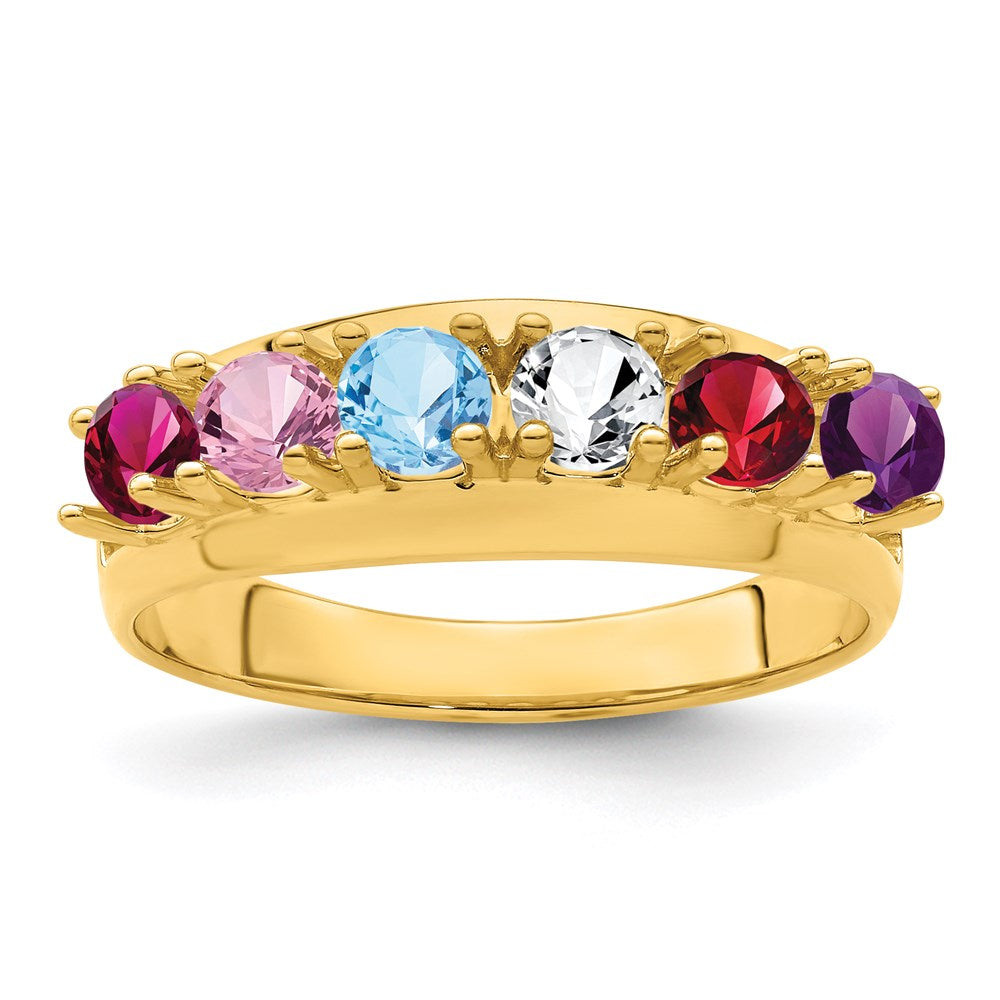 14k Synthetic Family Jewelry Ring