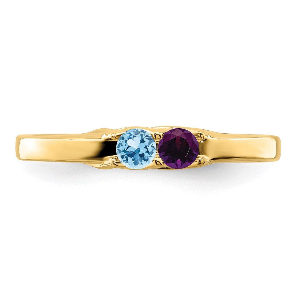 14k Synthetic Family Jewelry Ring