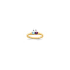 14k Genuine 2 Stone Mother's Ring
