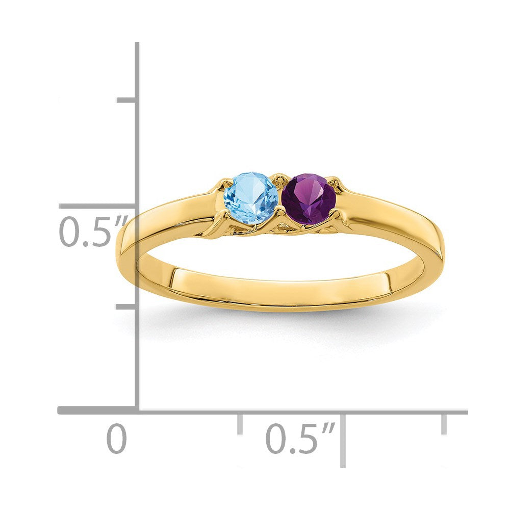 14k Synthetic Family Jewelry Ring