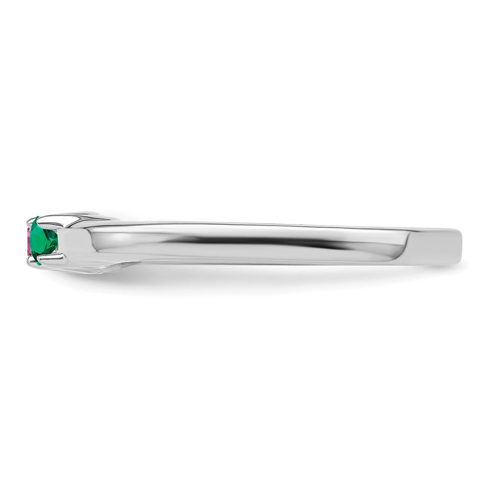14k White Gold Synthetic Family Jewelry Ring