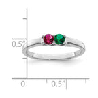14k White Gold Synthetic Family Jewelry Ring