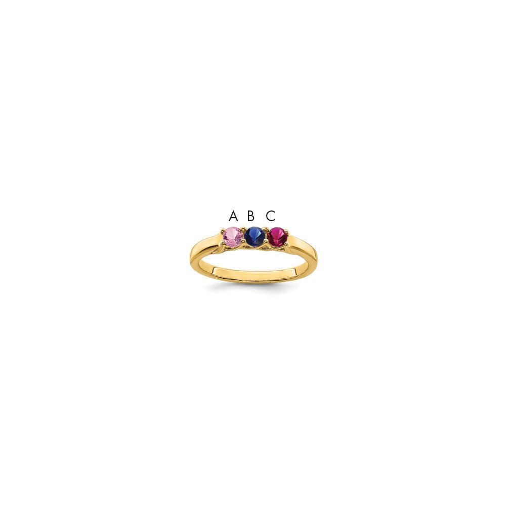 14k Synthetic Family Jewelry Ring