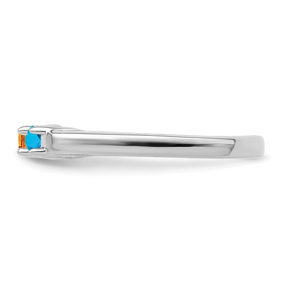 14k White Gold Synthetic Family Jewelry Ring