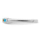 14k White Gold Synthetic Family Jewelry Ring