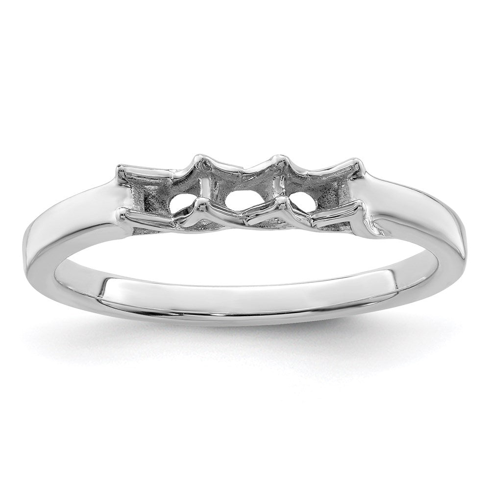 14k White Gold Genuine 3 Stone Mother's Ring