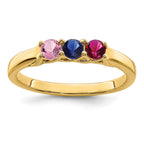 14k Genuine 3 Stone Mother's Ring