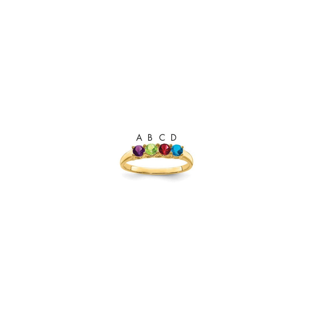 14k Synthetic Family Jewelry Ring