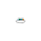 14k White Gold Genuine 4 Stone Mother's Ring