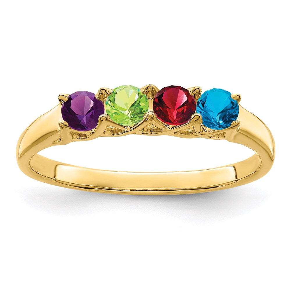 14k Synthetic Family Jewelry Ring