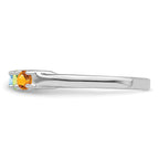 14k White Gold Genuine 5 Stone Mother's Ring