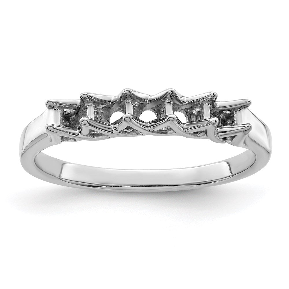14k White Gold Synthetic Family Jewelry Ring