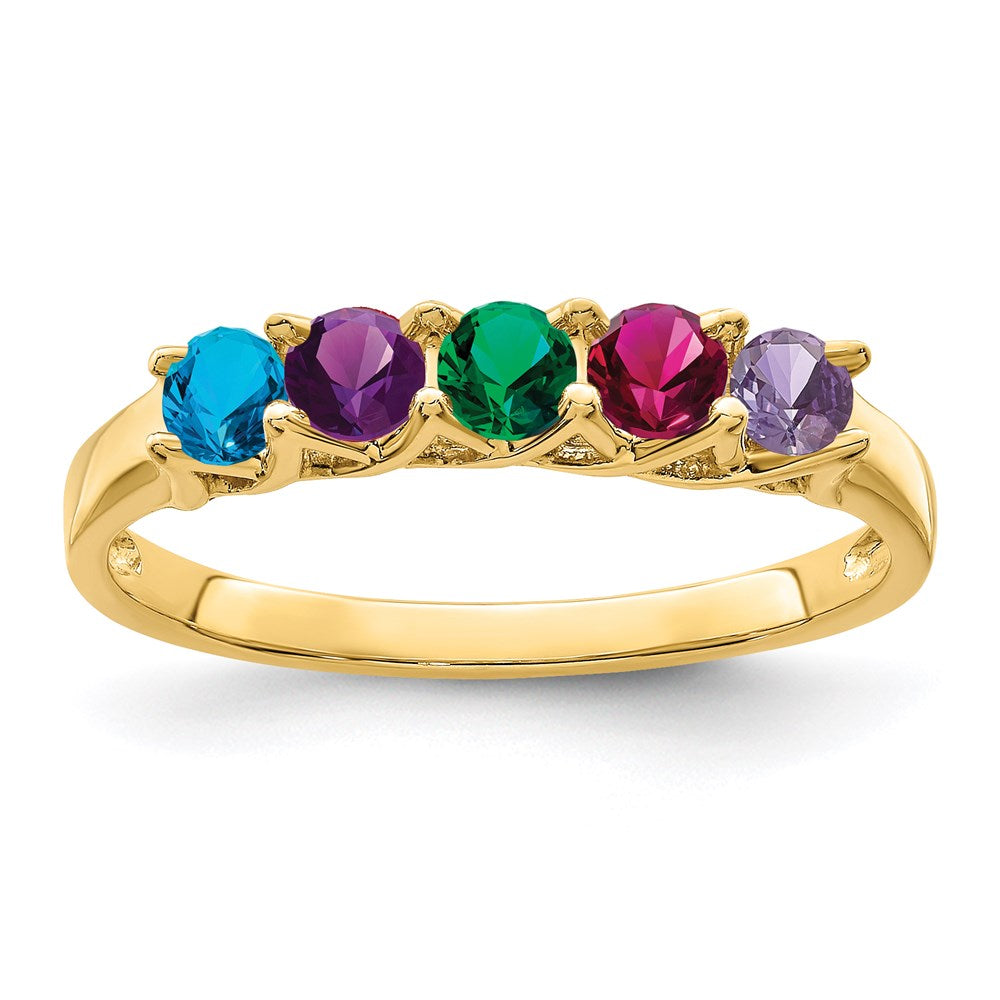 14k Synthetic Family Jewelry Ring