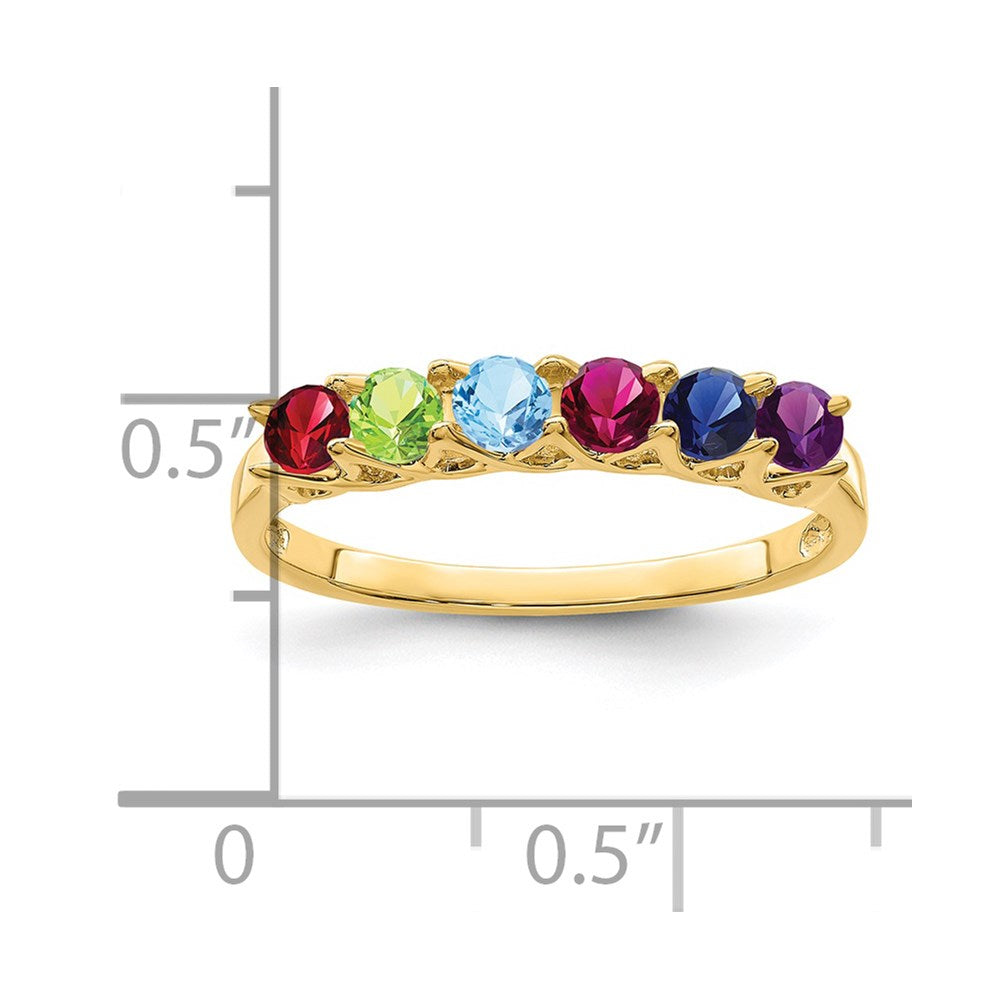 14k Synthetic Family Jewelry Ring