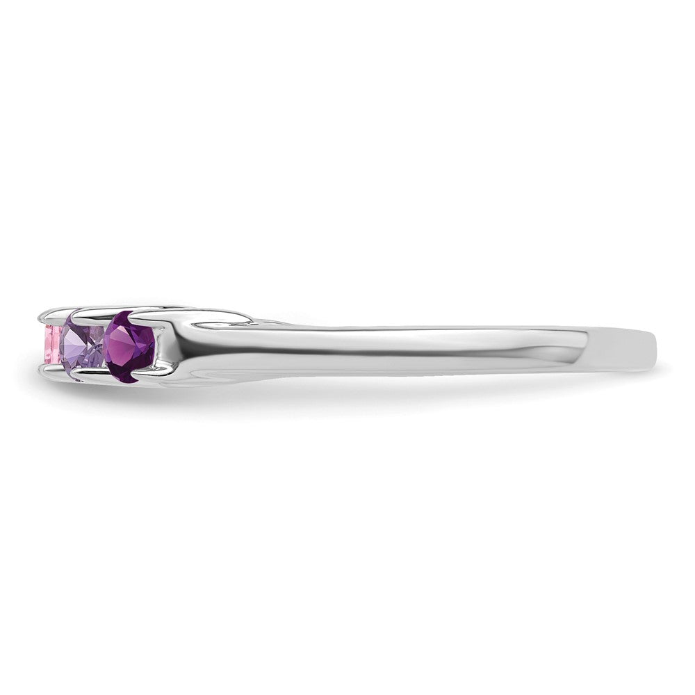 14k White Gold Synthetic Family Jewelry Ring