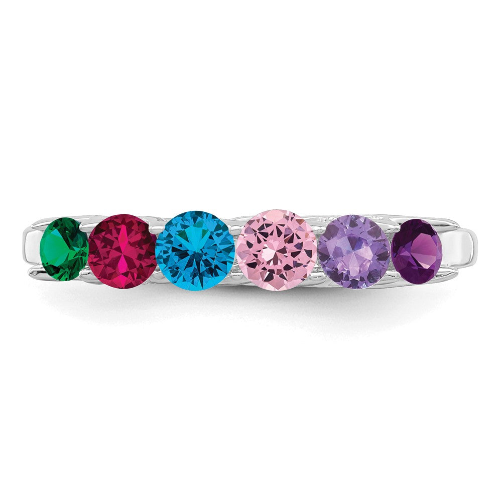 14k White Gold Family Jewelry Ring