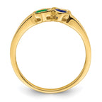 14k Personalized 2-Name Genuine 2 Stone Couple's Ring