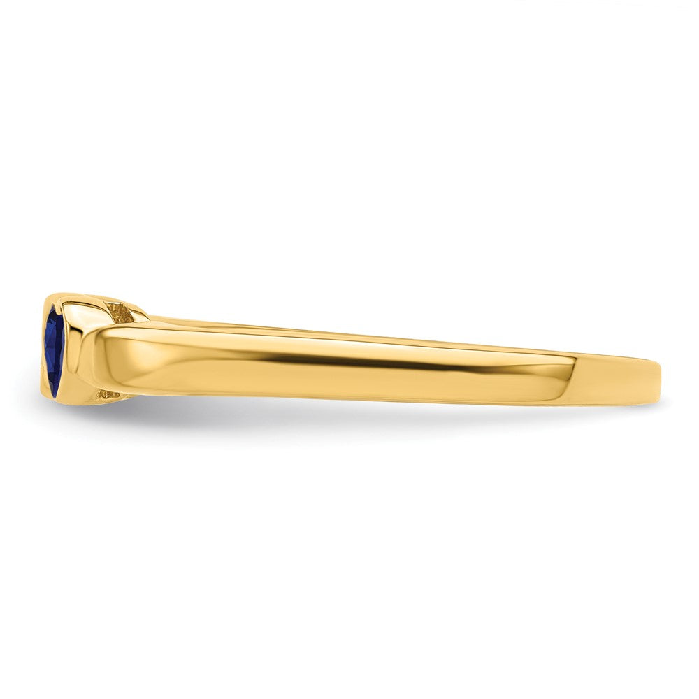 14k Personalized 2-Name Synthetic 2 Stone Couple's Ring