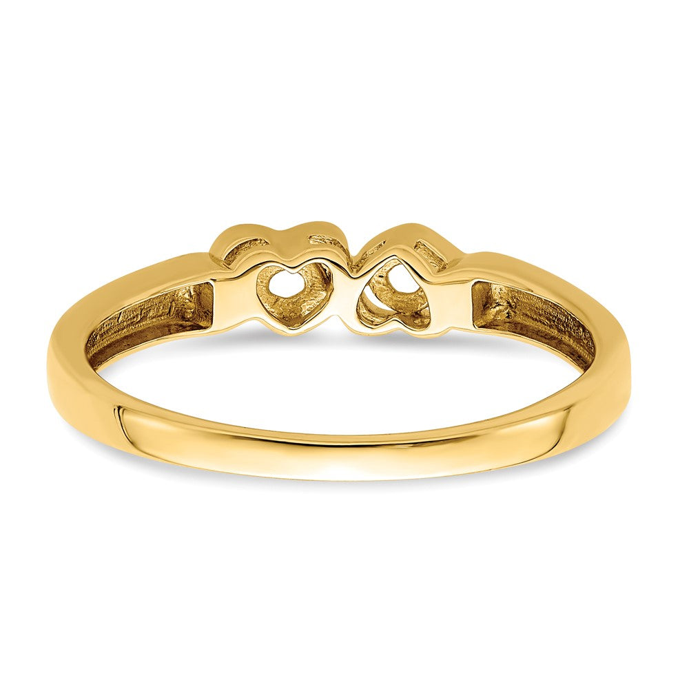 14k Personalized 2-Name Synthetic 2 Stone Couple's Ring