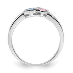 14k White Gold Genuine 2 Stone Mother's Ring