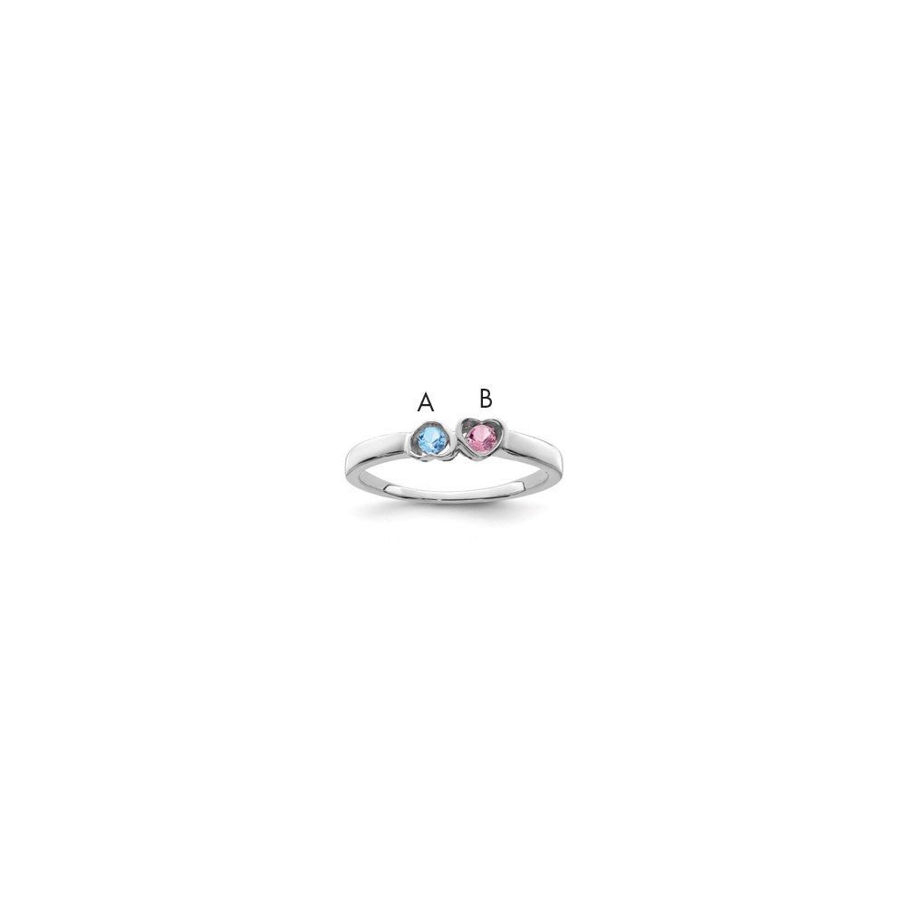 14k White Gold Synthetic Family Jewelry Ring