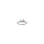 14k White Gold Personalized 2-Name Synthetic 2 Stone Couple's Ring
