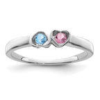 14k White Gold Synthetic Family Jewelry Ring