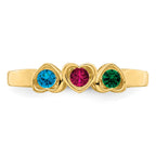 14k Genuine 3 Stone Mother's Ring