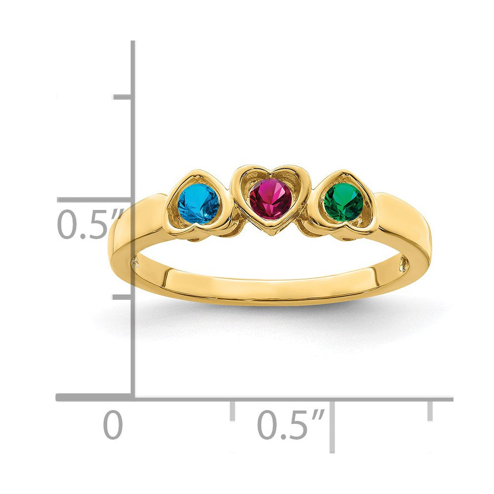 14k Genuine 3 Stone Mother's Ring