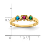 14k Genuine 3 Stone Mother's Ring