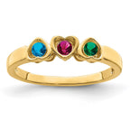 14k Genuine 3 Stone Mother's Ring