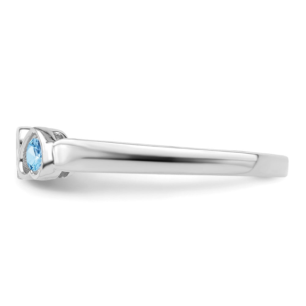 14k White Gold Genuine 3 Stone Mother's Ring
