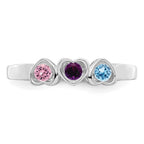 14k White Gold Synthetic Family Jewelry Ring