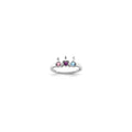 14k White Gold Genuine 3 Stone Mother's Ring