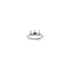 14k White Gold Genuine 3 Stone Mother's Ring