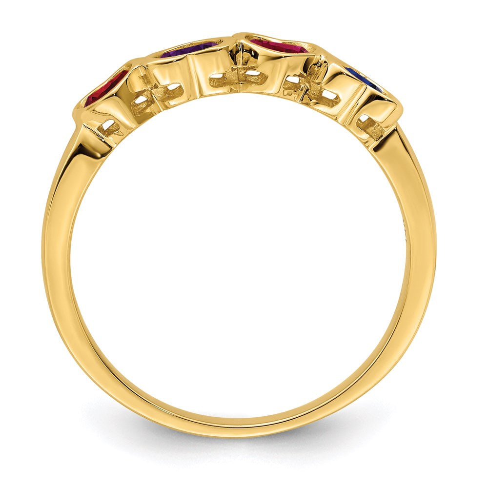 14k Genuine 4 Stone Mother's Ring