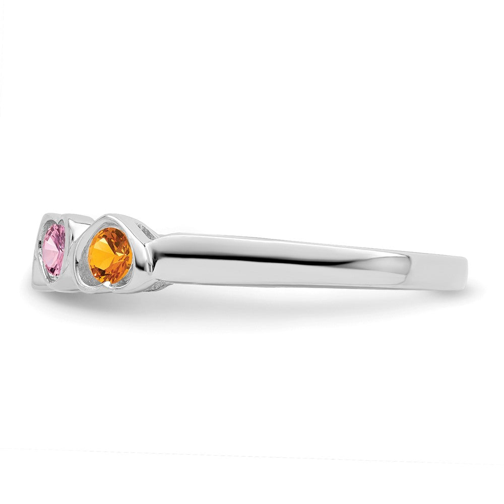 14k White Gold Genuine 4 Stone Mother's Ring