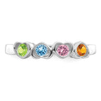 14k White Gold Synthetic Family Jewelry Ring