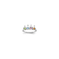 14k White Gold Synthetic Family Jewelry Ring