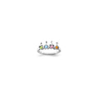 14k White Gold Synthetic Family Jewelry Ring
