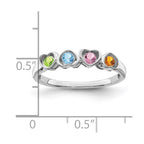 14k White Gold Synthetic Family Jewelry Ring