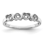 14k White Gold Genuine 4 Stone Mother's Ring