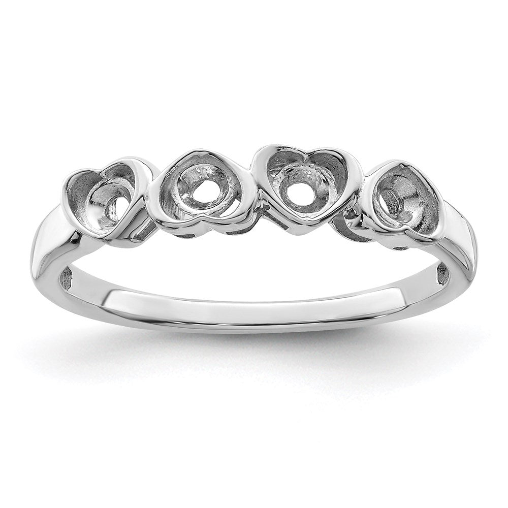 14k White Gold Synthetic Family Jewelry Ring