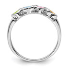 14k White Gold Synthetic Family Jewelry Ring