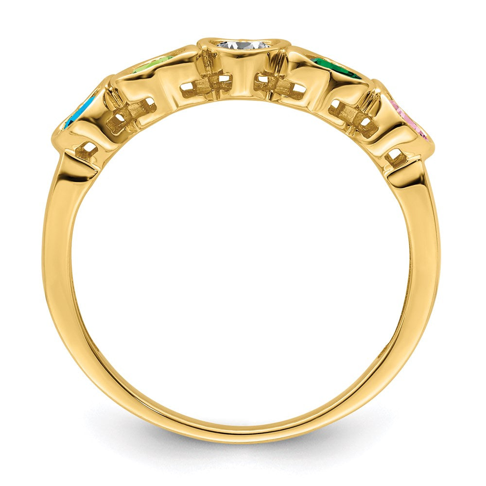 14k Synthetic Family Jewelry Ring