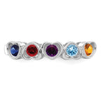 14k White Gold Synthetic Family jewelry ring