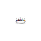 14k White Gold Synthetic Family jewelry ring